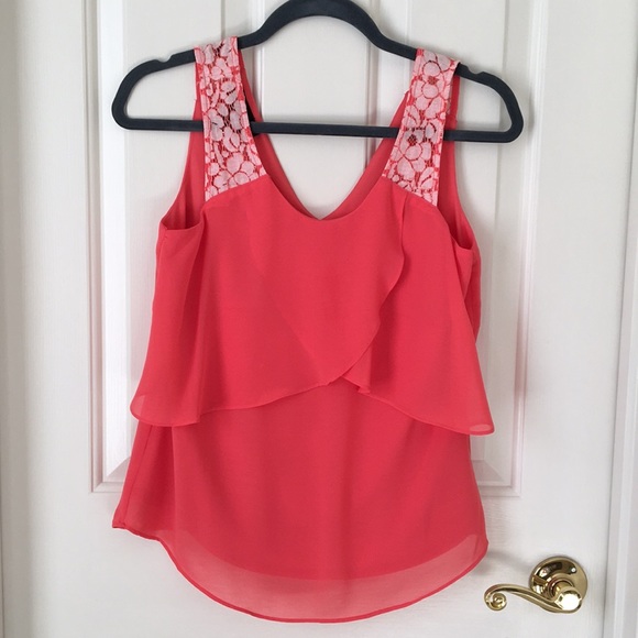 BCX Tops - Pinkish-Orange top with openwork strap